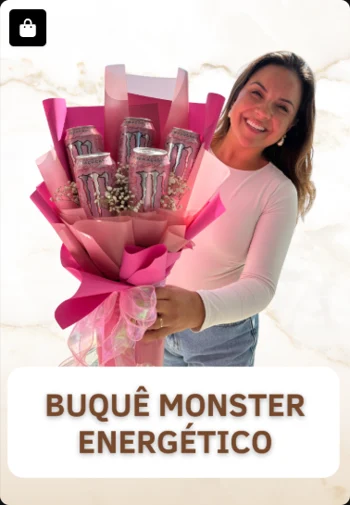 Buquê Monster Energético — imagem real enviada do acervo Doceflorismo